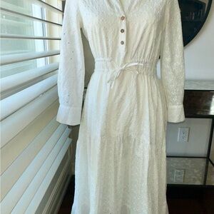 Zara Cream/White Cotton Sundress